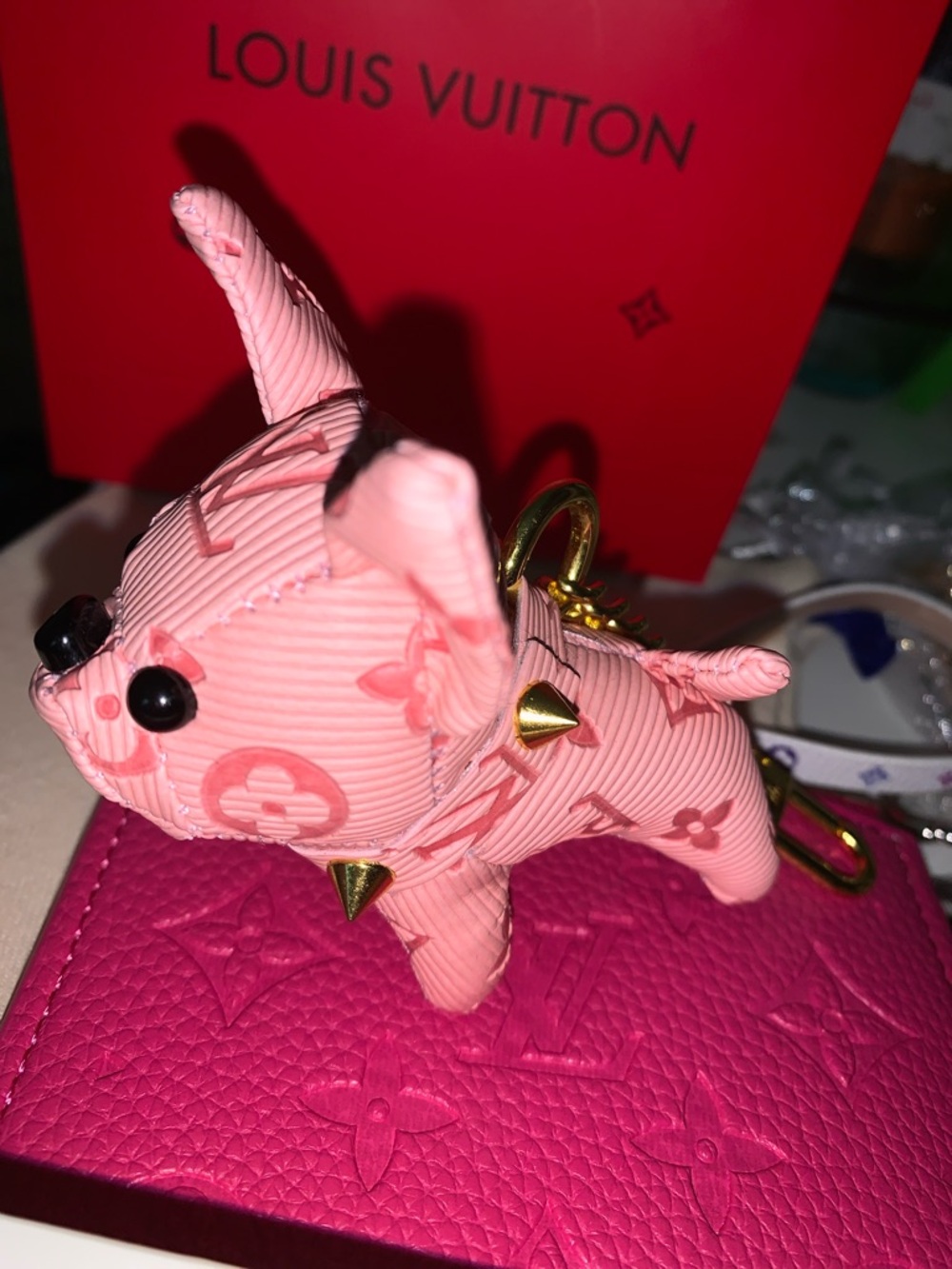 Monogram French bulldog purse/bag charm keychain - Picture 3 of 6